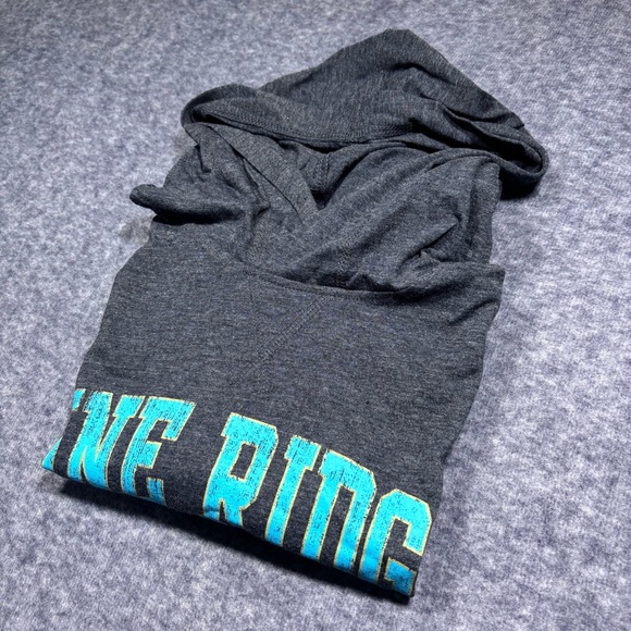 Pine Ridge Panthers Charcoal Hooded Tee with Teal Logo - Picture 10 of 10